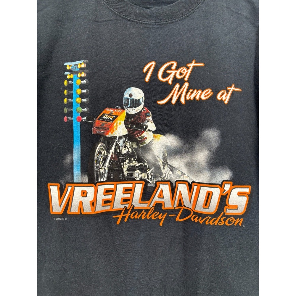 Harley Davidson Vreeland's Bloomsburg PA Racing T-Shirt Mens Large Black Vintage